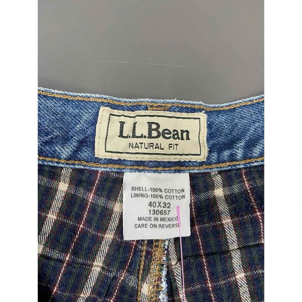 LL‎ BEAN DOUBLE L FLANNEL LINED Natural Fit Comfort Waist Denim 40x32 Jeans
